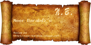 Neer Barabás névjegykártya